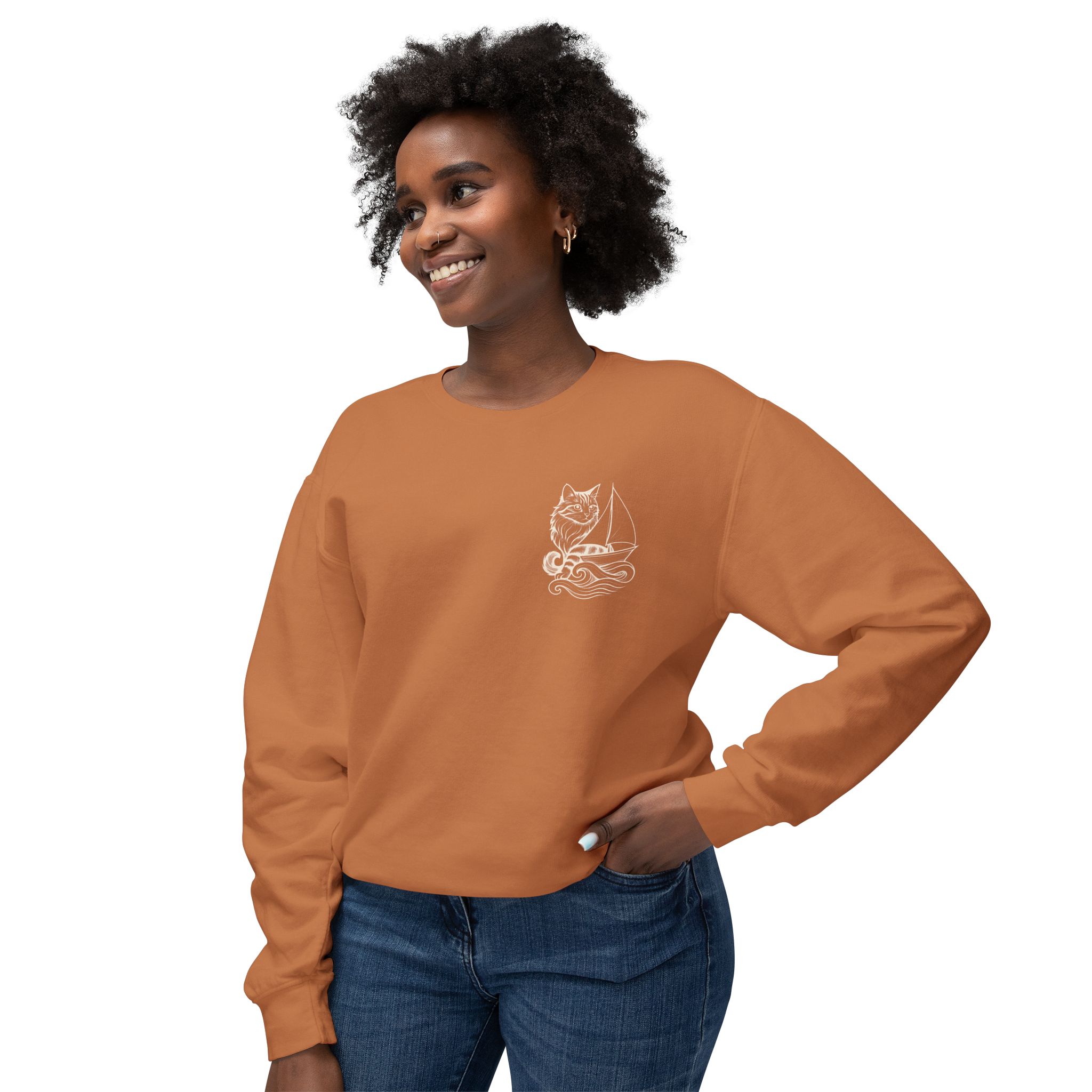 Sailing Cat lover Crewneck - Image 3